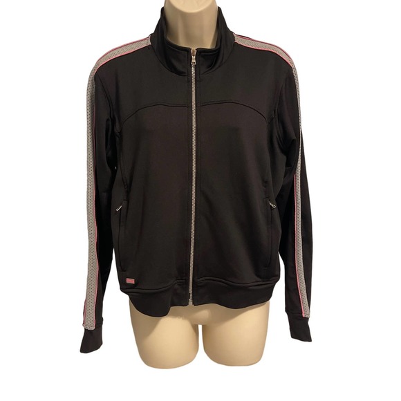 Tail Teck Black w/Grey & Pink Trim‎ Full Zip Athletic Jacket Medium - Picture 1 of 10